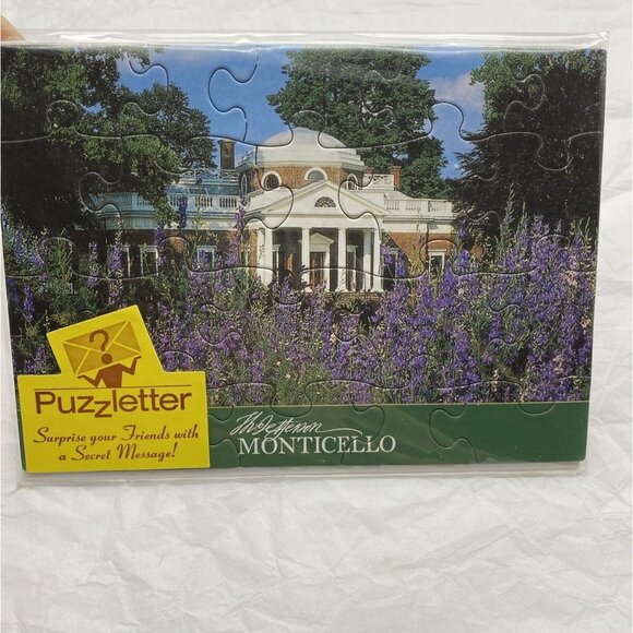 Puzzletter Thomas Jefferson Monticello Vtg Envelope NOS 4.5x6.5"‎ Secret Massage - Picture 2 of 12